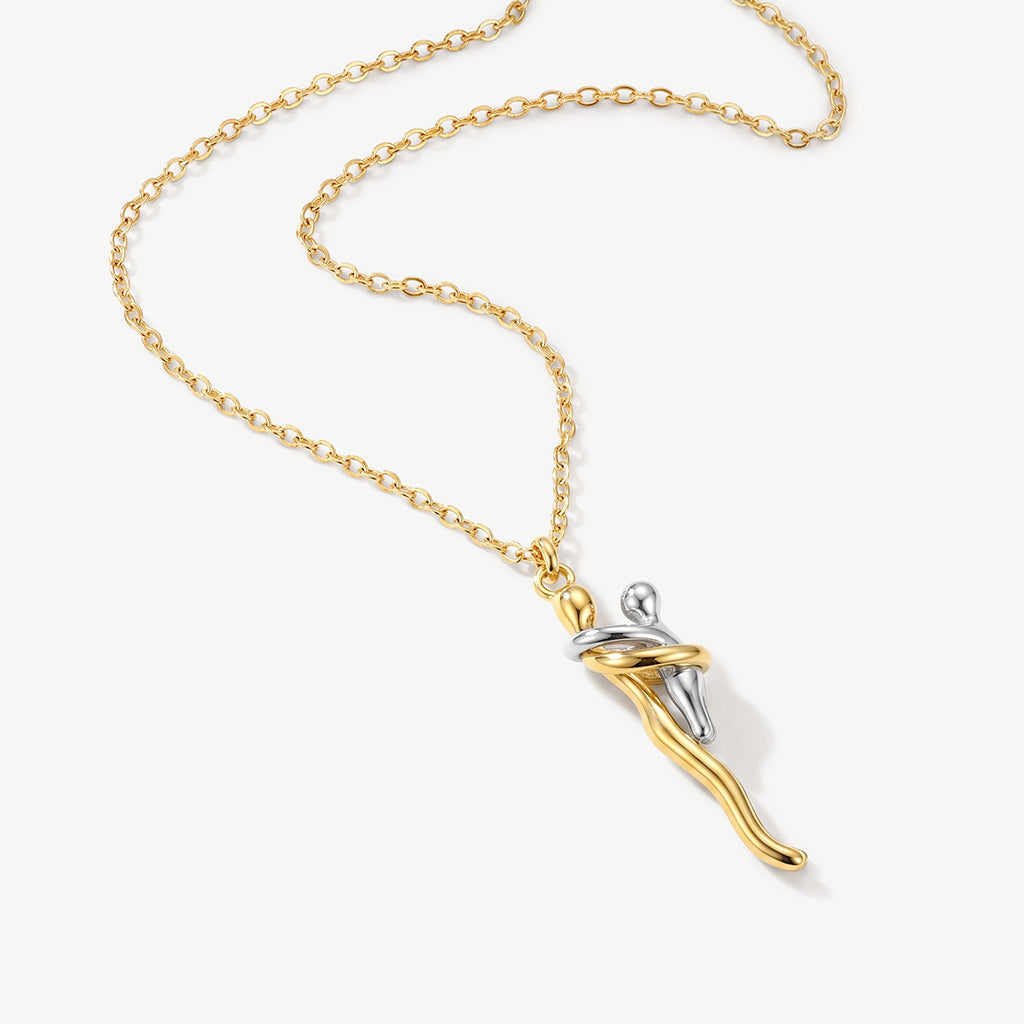 Knuffelketting met ketting uitgelegd