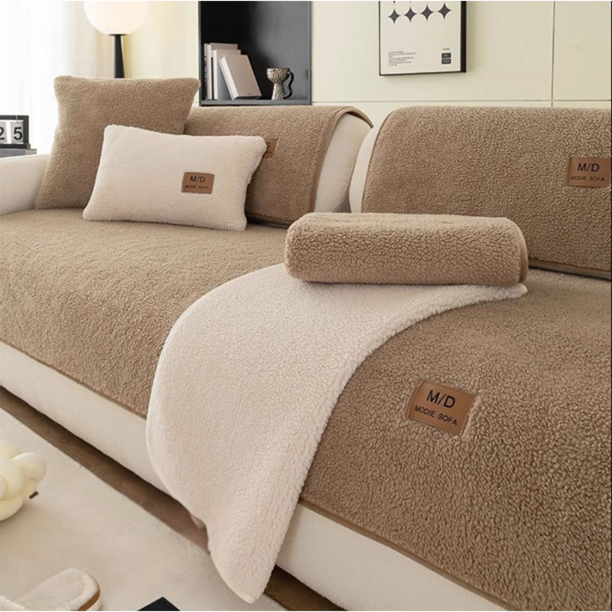 LuxeLamb™ Sofa Hoes | Zacht Lamsvacht Design voor Warmte en Elegantie!