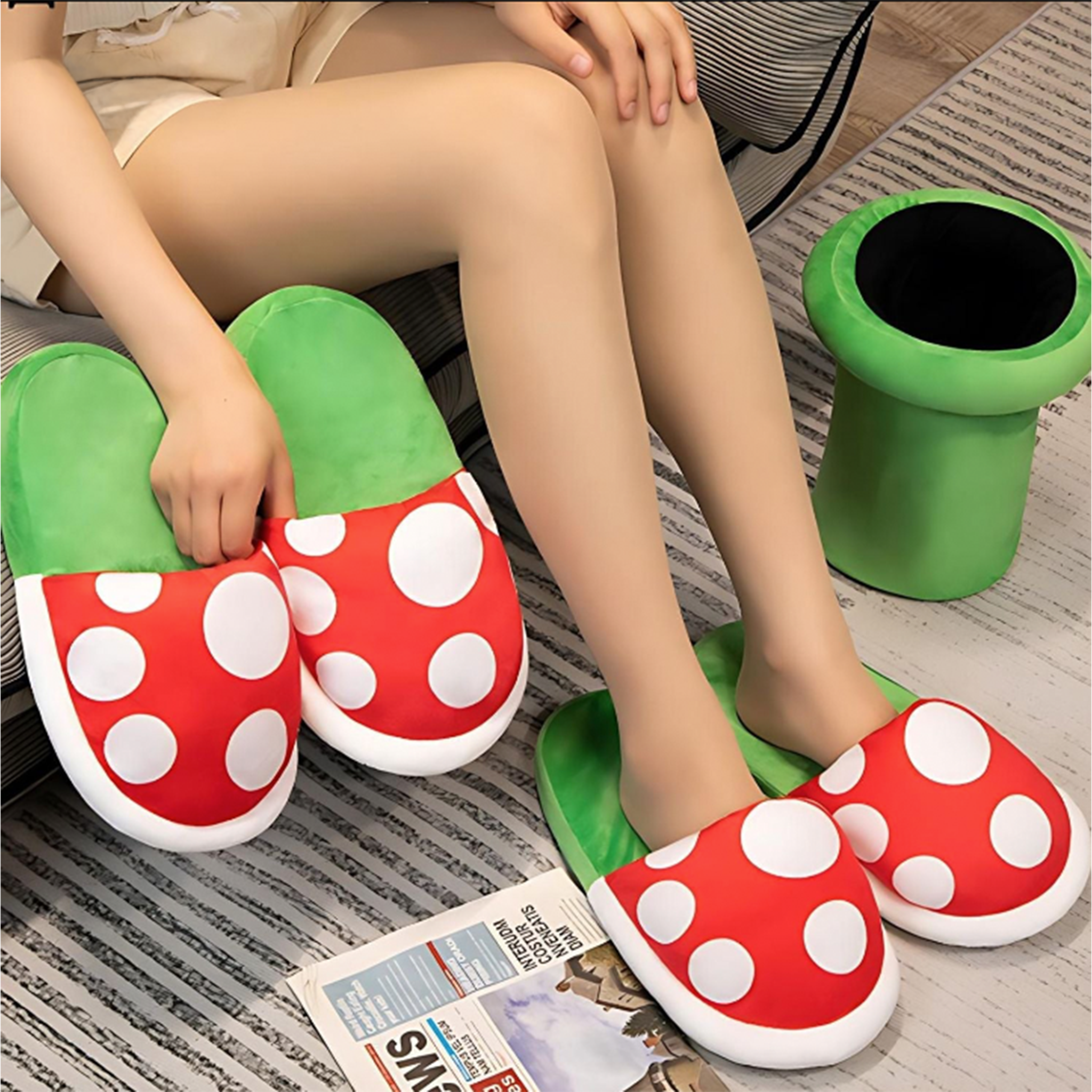 MushroomSlippers™ - Warme, Schattige Anime-Gameschoenen Van Katoen | Uniek Ontwerp