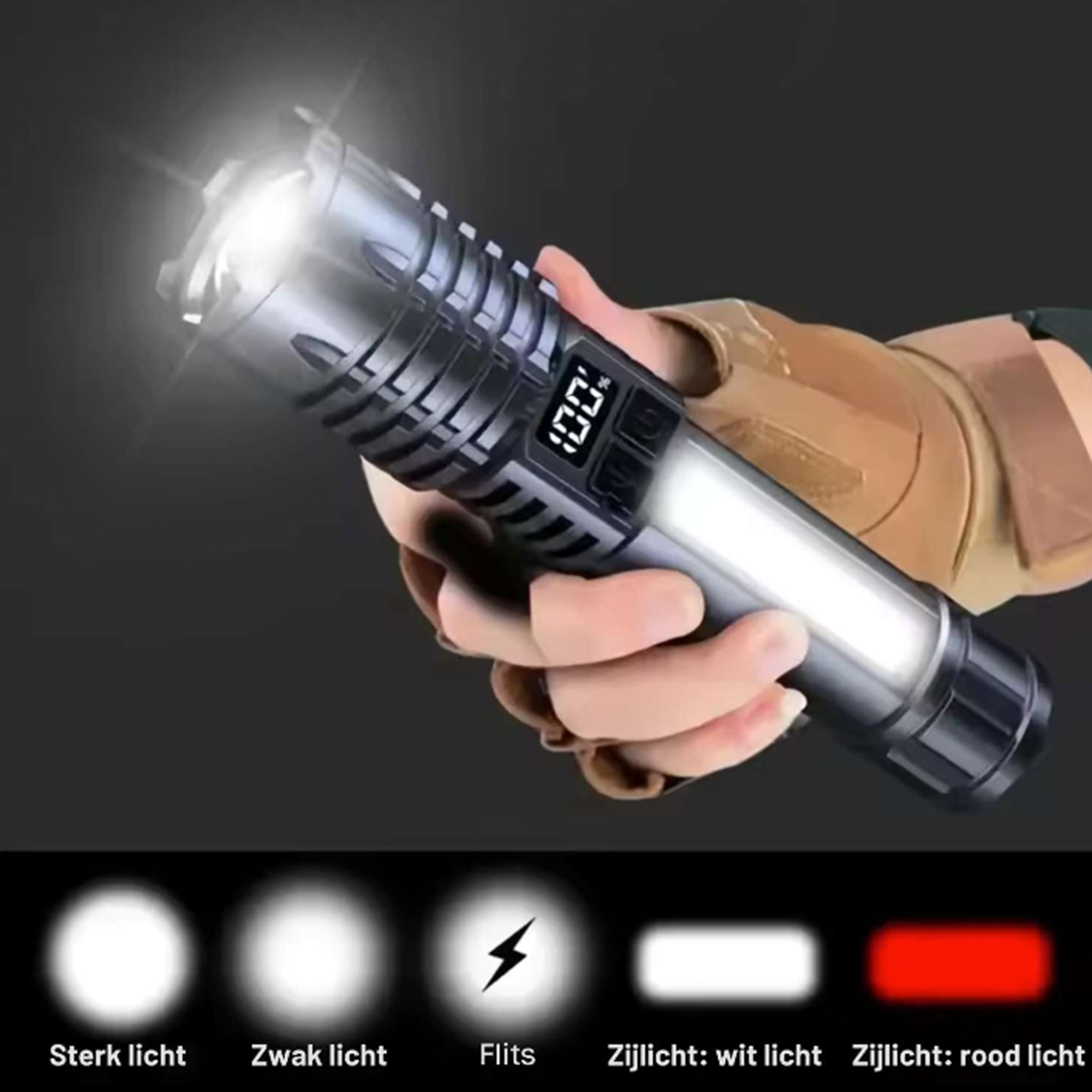 Torchlite™ Zaklamp | Krachtig LED-licht, Oplaadbaar & Ideaal Voor Buiten!