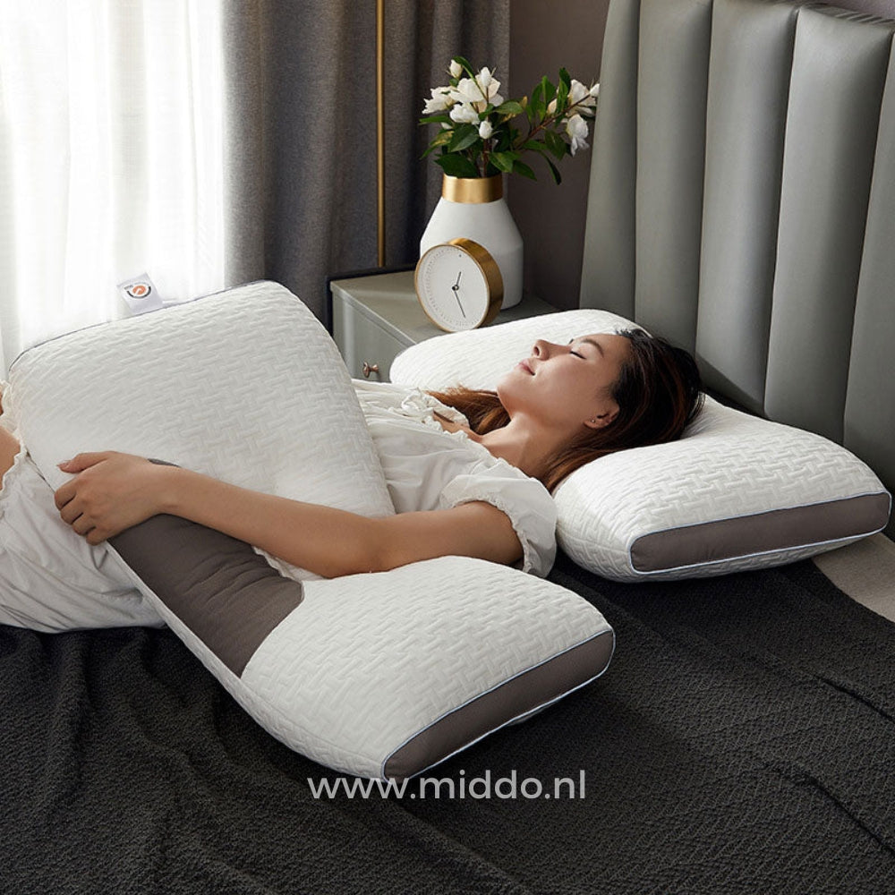 Neksteun Hoofdkussen voor Rug- als Zijslapers: DreamGuard Pro™ + Gratis Fluwelen Fleece Kussenslopen!