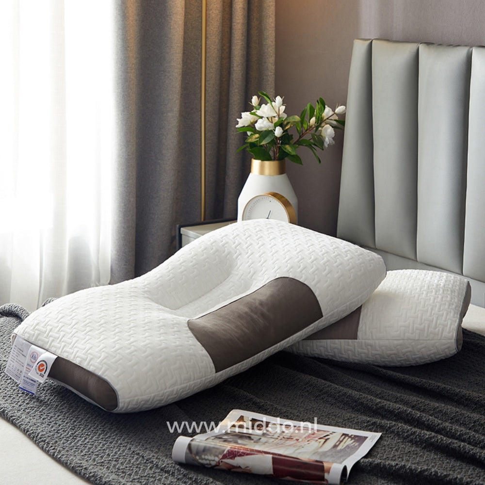 Neksteun Hoofdkussen voor Rug- als Zijslapers: DreamGuard Pro™ + Gratis Fluwelen Fleece Kussenslopen!