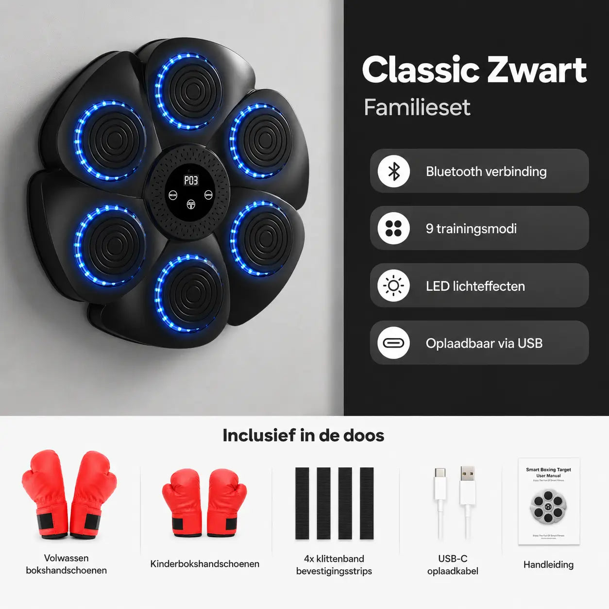 BoxProโข Smart Muziek Boksmachine โ Interactief Boksen voor Thuis