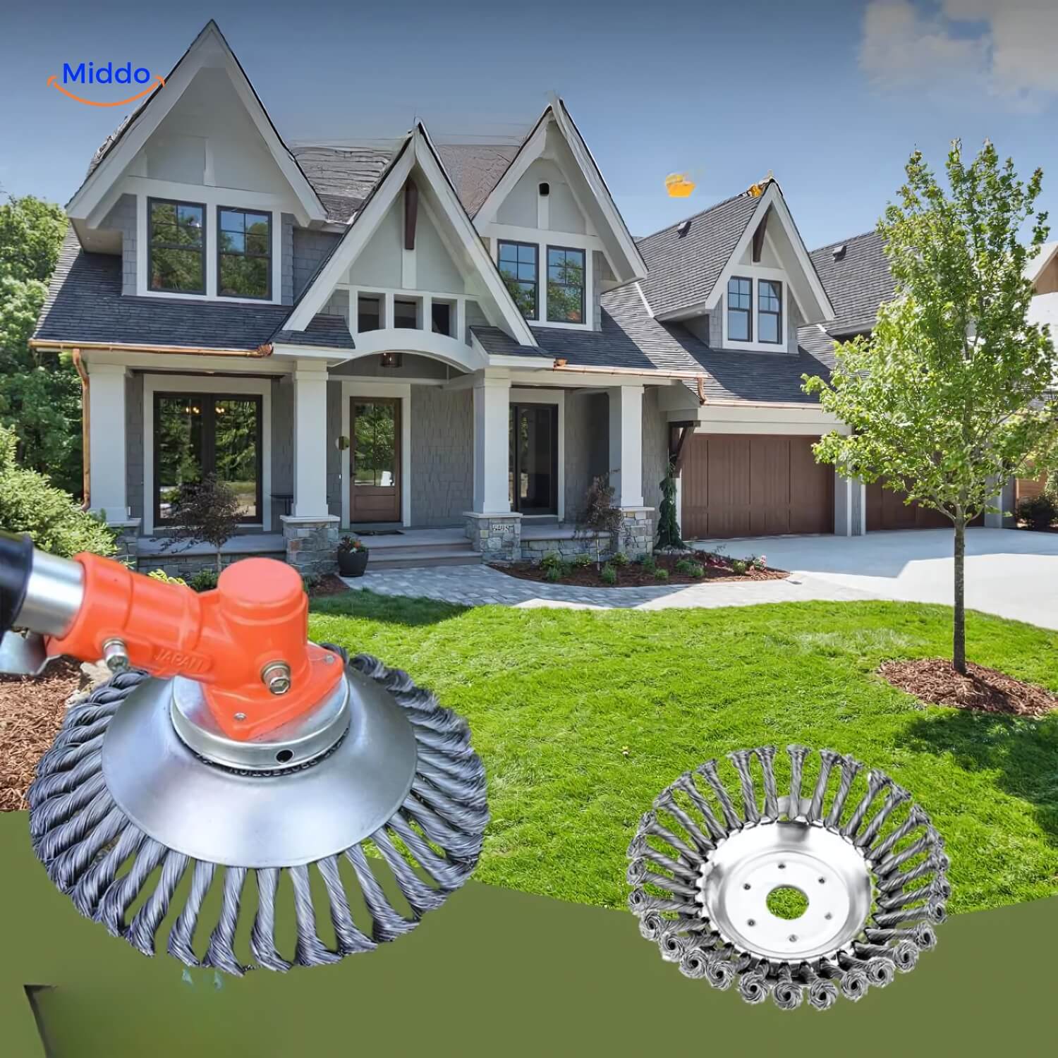 Weedmaster™ | Naadloze Onkruidborstel Met Draadwielen Voor Gazon- En Tuinonderhoud