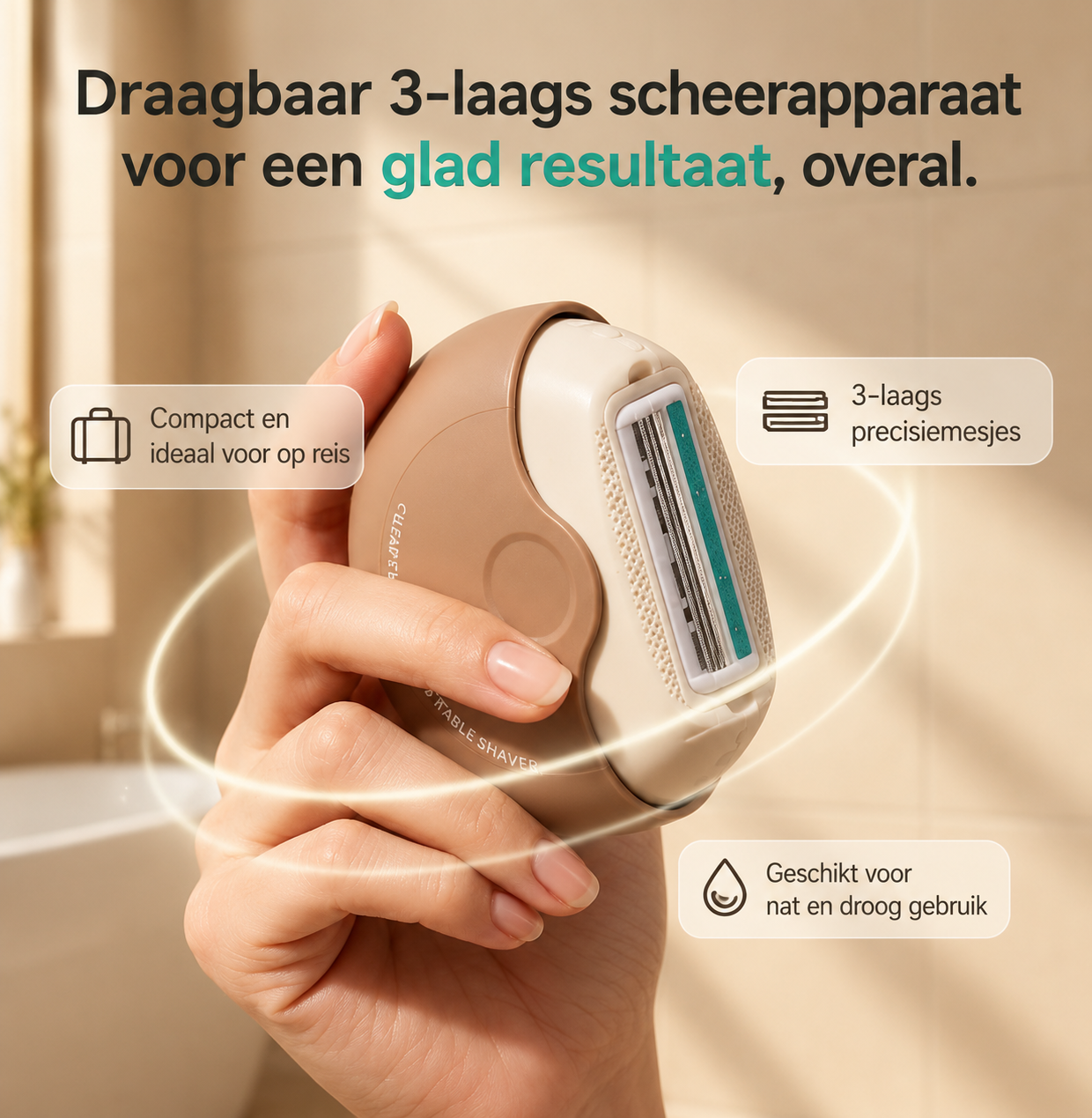 PocketShave™ | Compact 3-Laags Reisscheerapparaat