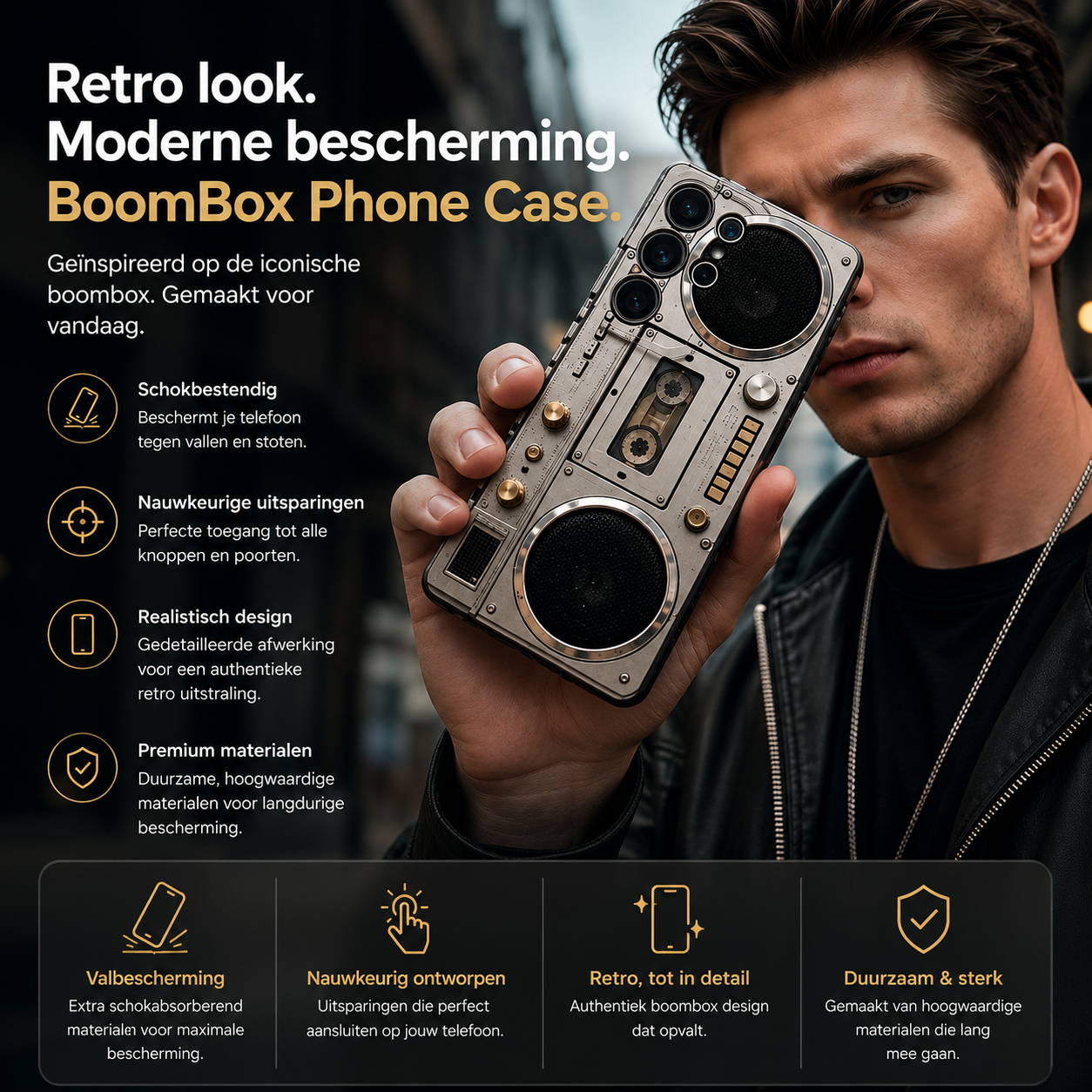 Retro Boombox Case™ | Maximale Valbescherming