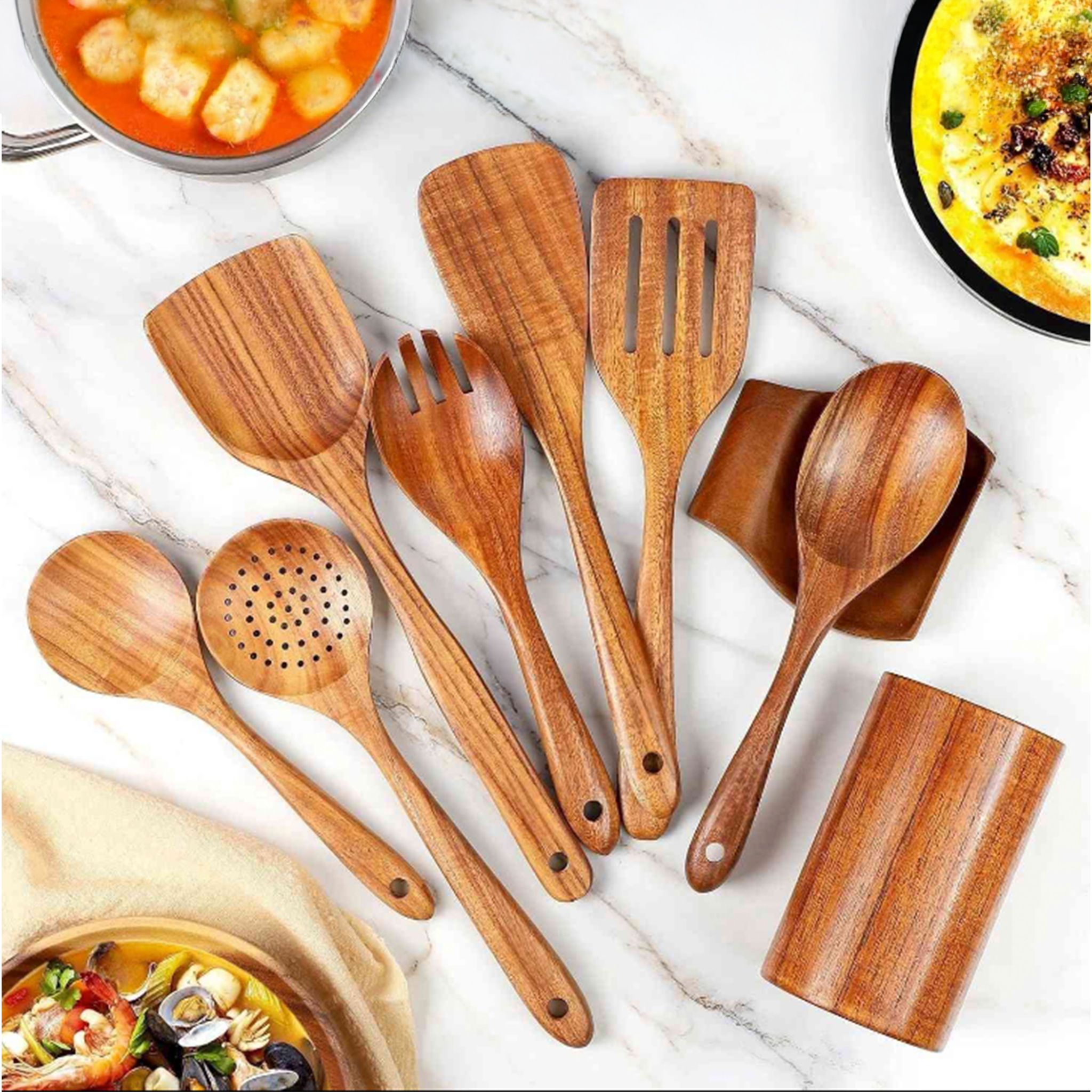 Cookora™ Teak Houten Spatelset | Hittebestendig, Duurzaam & Keukenveilig