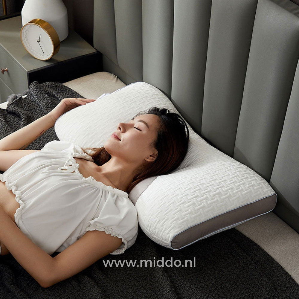 Neksteun Hoofdkussen voor Rug- als Zijslapers: DreamGuard Pro™ + Gratis Fluwelen Fleece Kussenslopen!