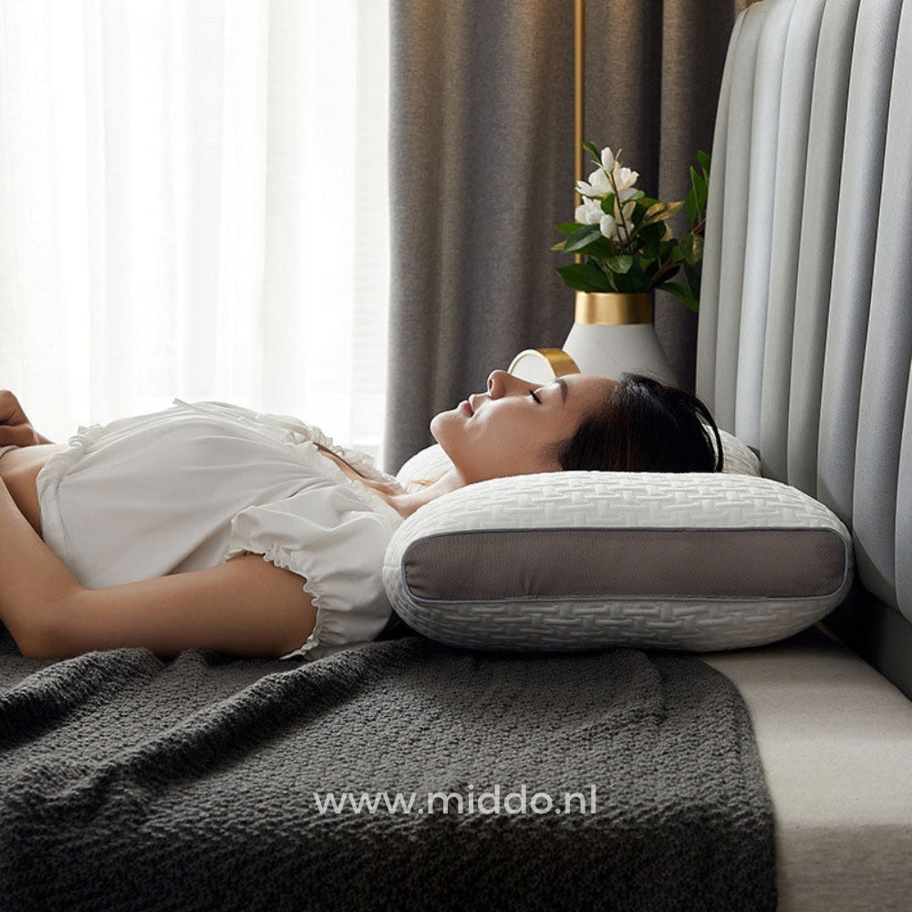 Neksteun Hoofdkussen voor Rug- als Zijslapers: DreamGuard Pro™ + Gratis Fluwelen Fleece Kussenslopen!