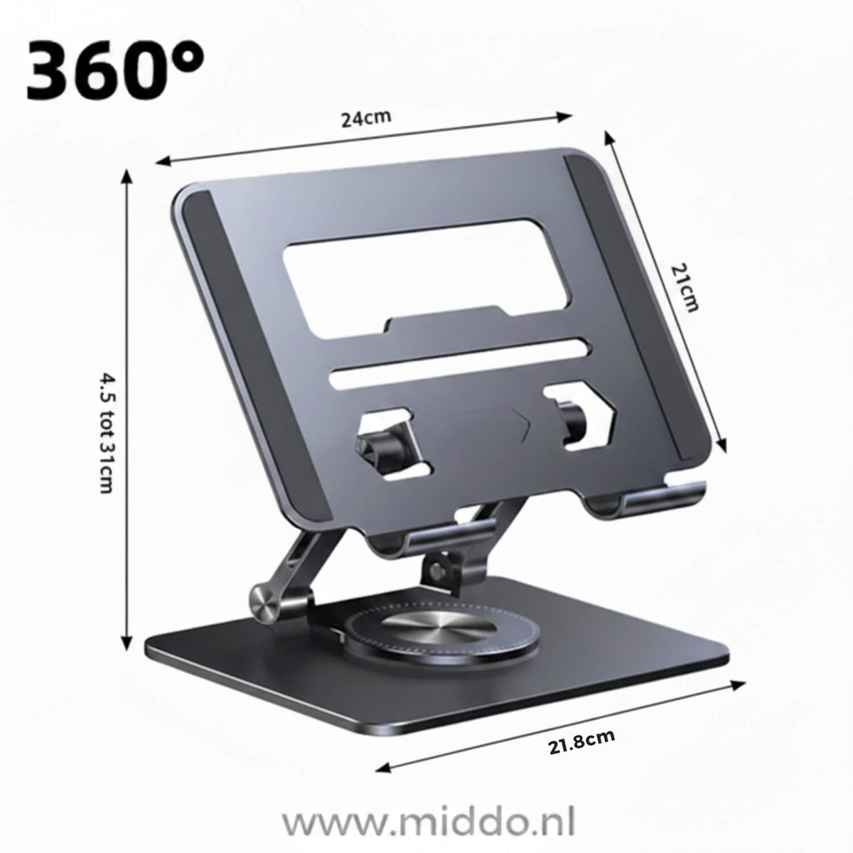 360° Pro Laptop Standaard – Minder Nekpijn & Altijd De Perfecte Kijkhoek