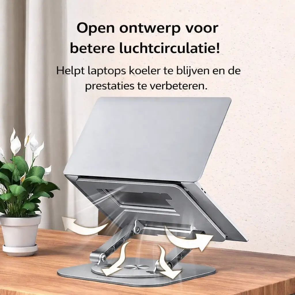 360° Pro Laptop Standaard – Minder Nekpijn & Altijd De Perfecte Kijkhoek