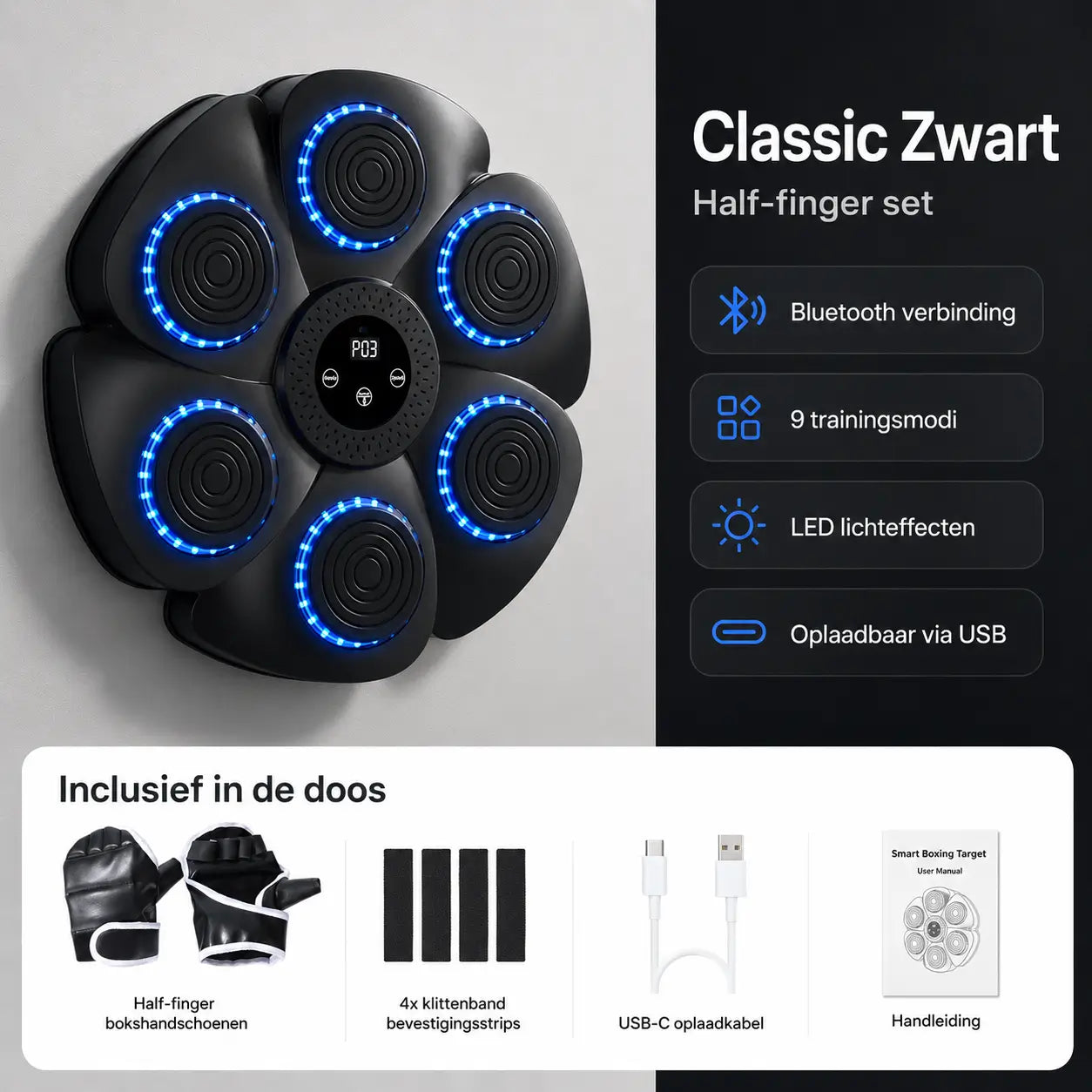 BoxPro™ Smart Muziek Boksmachine – Interactief Boksen voor Thuis