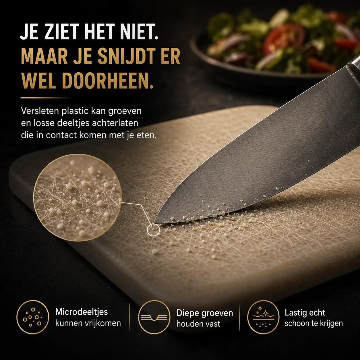 SafeCut™ 100% Titanium Snijplank – Plasticvrij Snijden Zonder Microplastics, Geuren of Vlekken